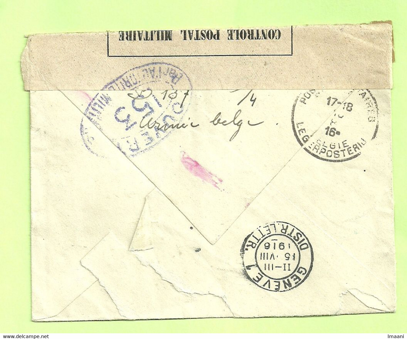 141 Op Brief Stempel PMB Op 8/8/16 Naar "CROIX-ROUGE / Prisonnier De Guerre" Geneve (Suisse) Vignet E S FFB (3532) - Armada Belga