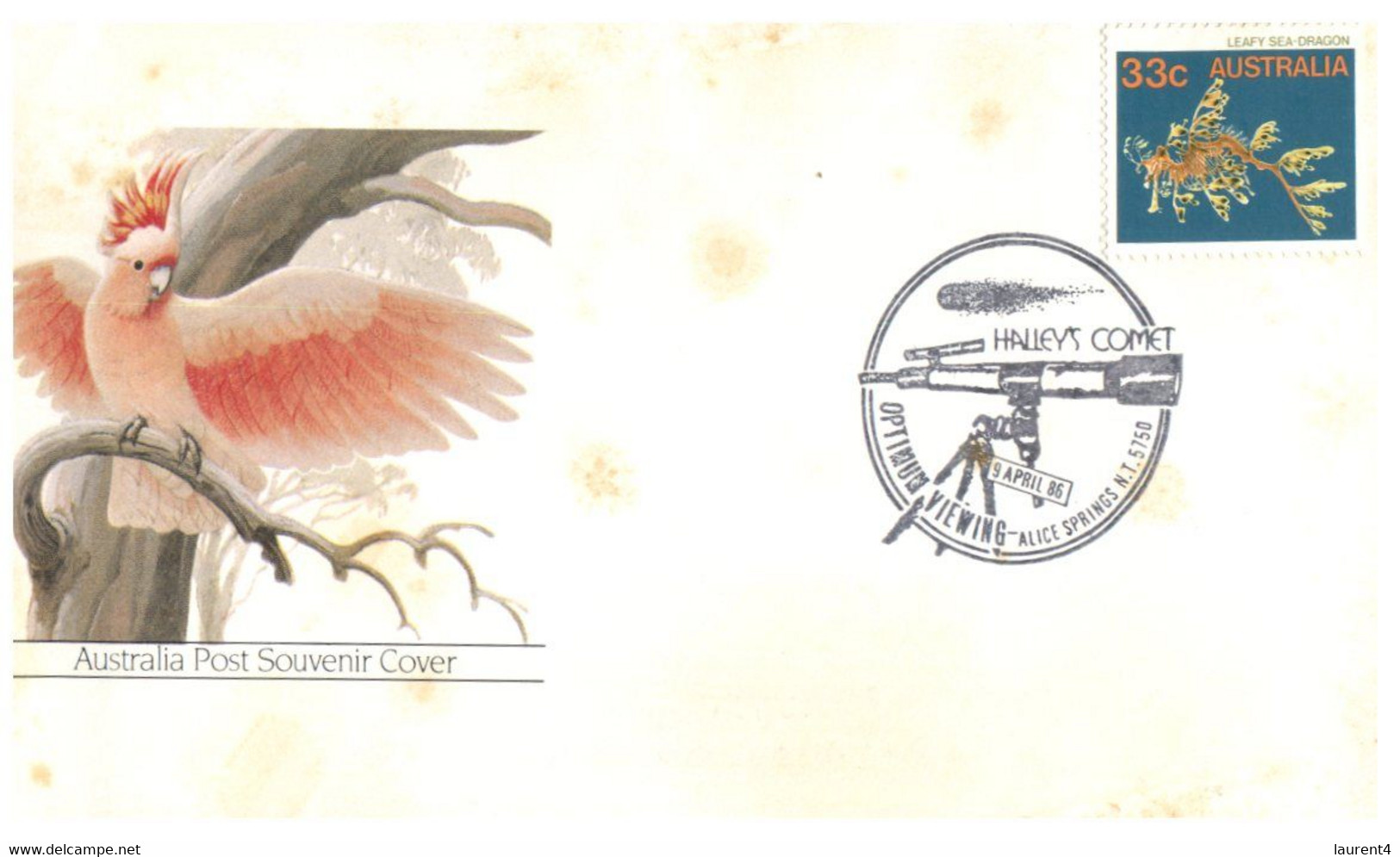 (YY 9 A) Australia FDC Cover - 1983 - Commemorative Postmarks (2 Cover) Alice Springs - Halley's Comet - Altri & Non Classificati