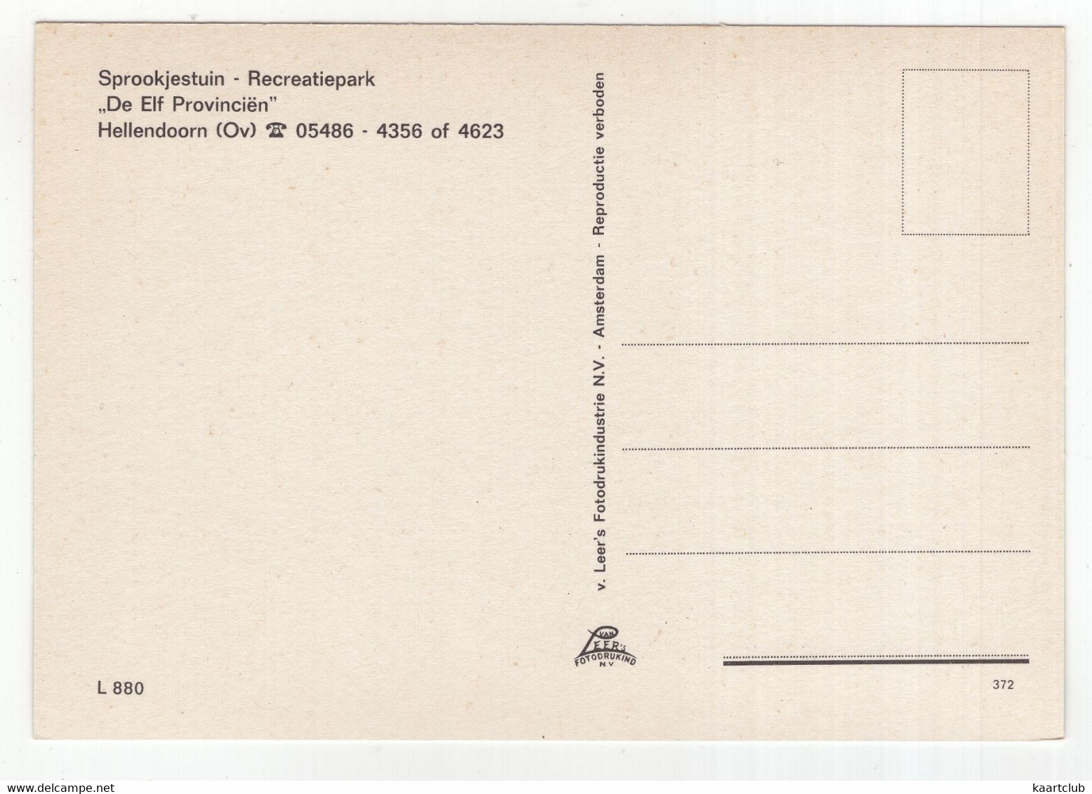 Hellendoorn - 'De Elf Provinciën' - Sprookjestuin, Monorail, Carrousel, Molen, Sprookjes - (Ov.) - Nr. L 880 - Hellendoorn