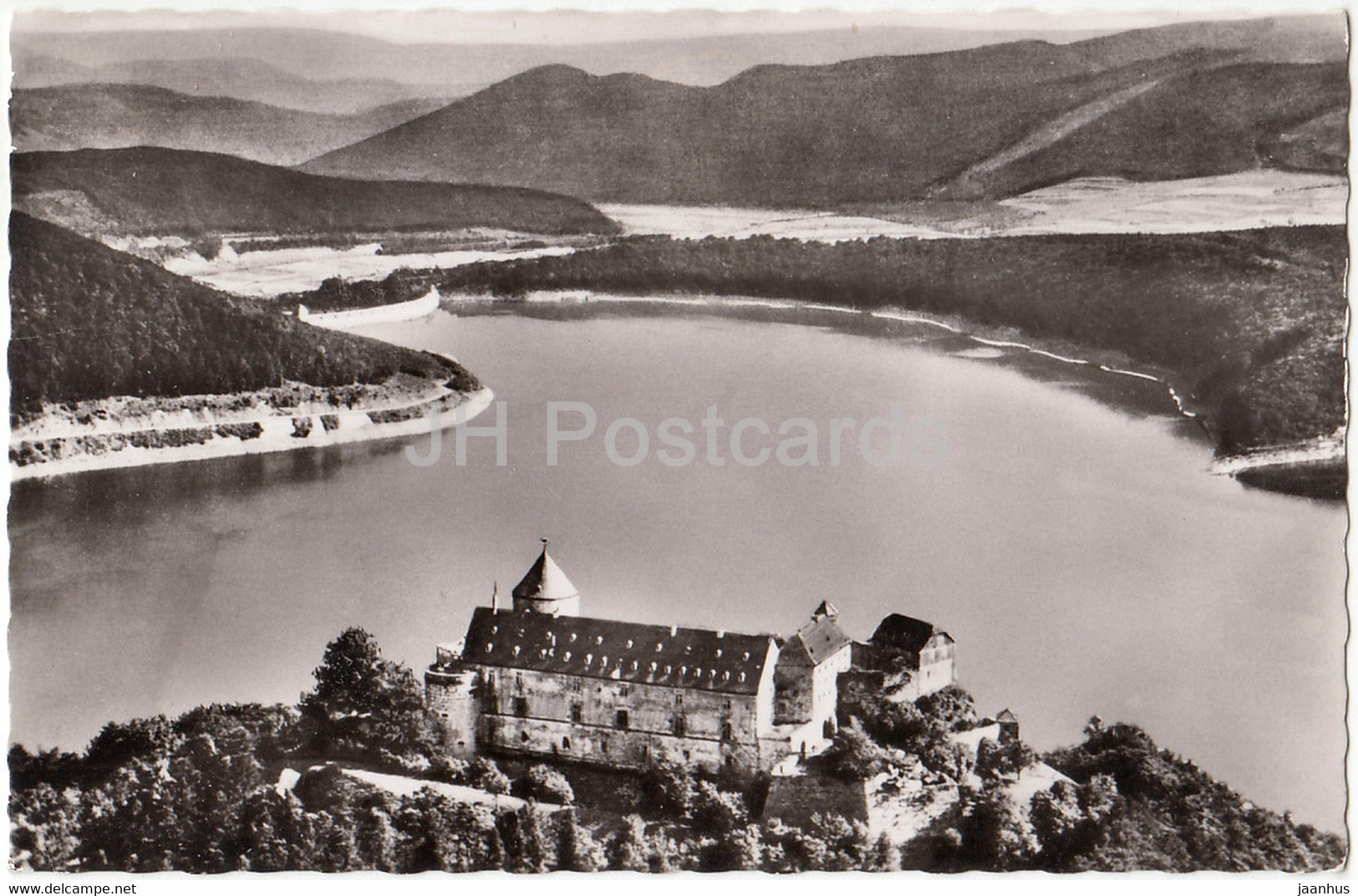 Schloss Waldeck - Fliegeraufnahme - Castle - 1965 - Germany - Used - Edersee (Waldeck)