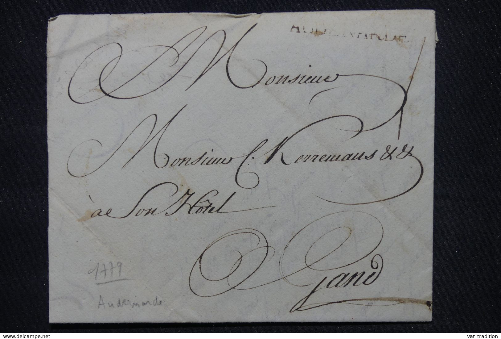 BELGIQUE - Marque Postale De Audenarde Sur Enveloppe Cachetée Pour Gand En 1779  - L 104682 - 1714-1794 (Paises Bajos Austriacos)