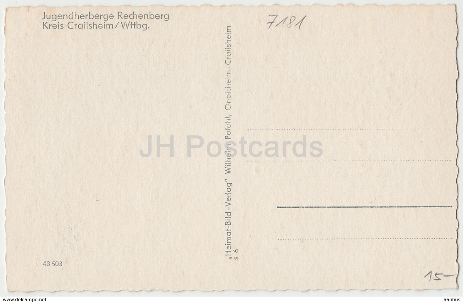 Jugendherberge Rechenberg - Kreis Crailsheim - Germany - Unused - Crailsheim