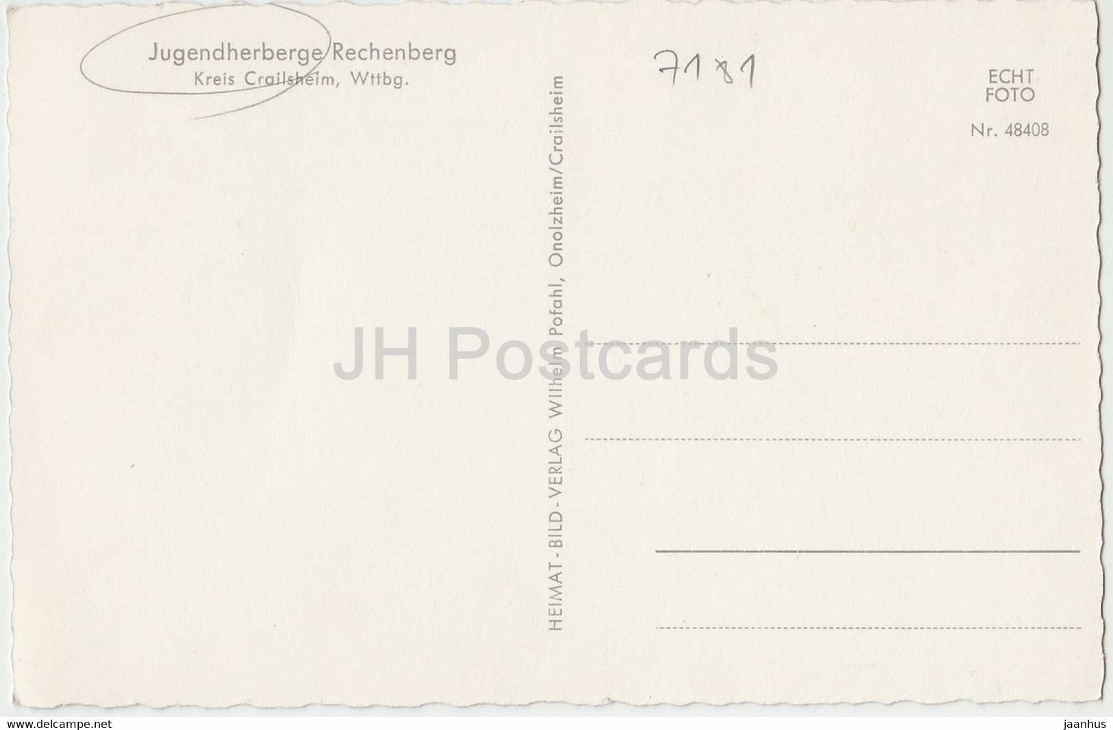 Jugendherberge Rechenberg - Kreis Crailsheim - 48408 - Germany - Unused - Crailsheim