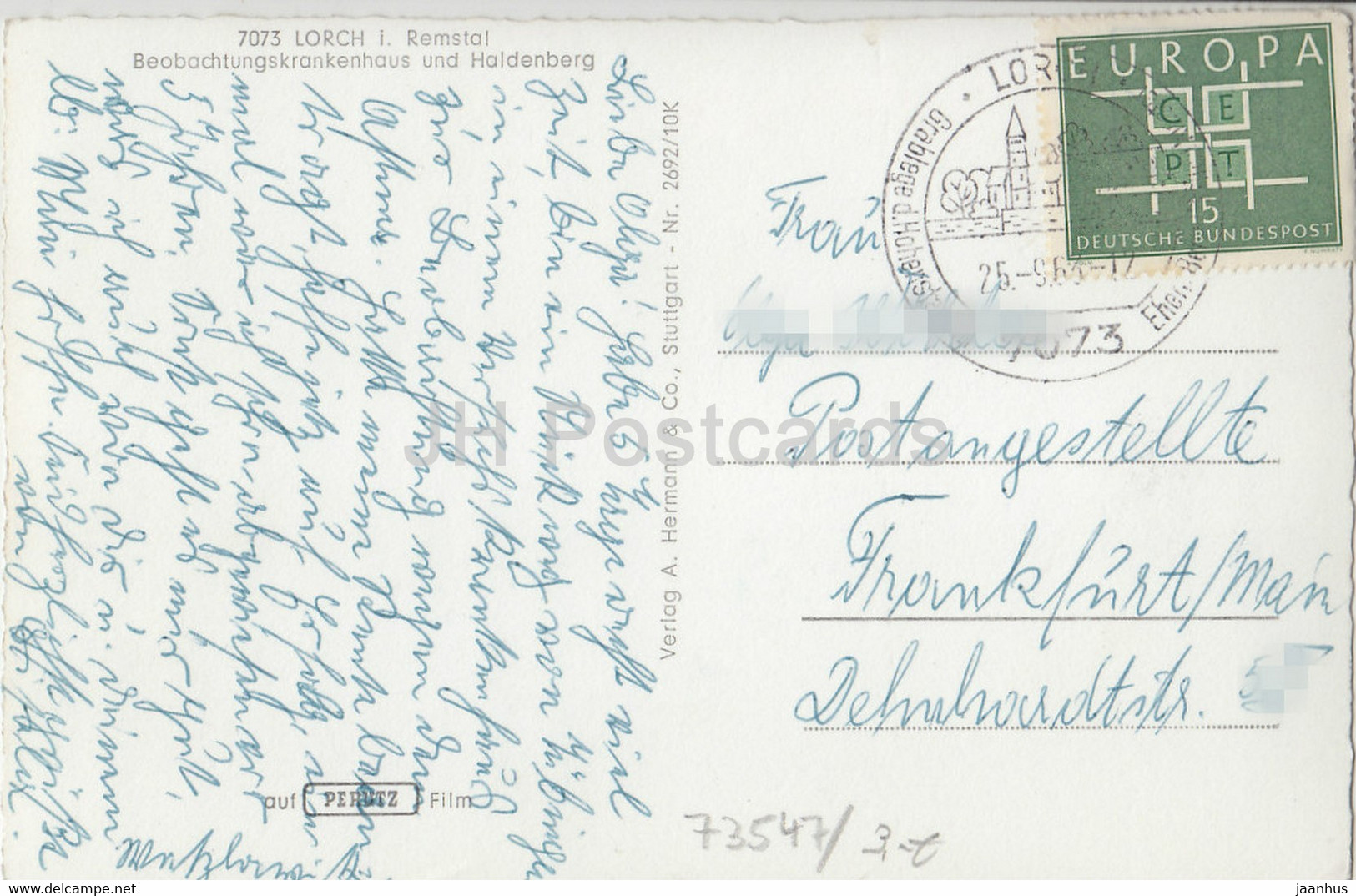 Lorch I Remstal - Beobachtungskrankenhaus Und Haldenberg - 1963 - Germany - Used - Lorch