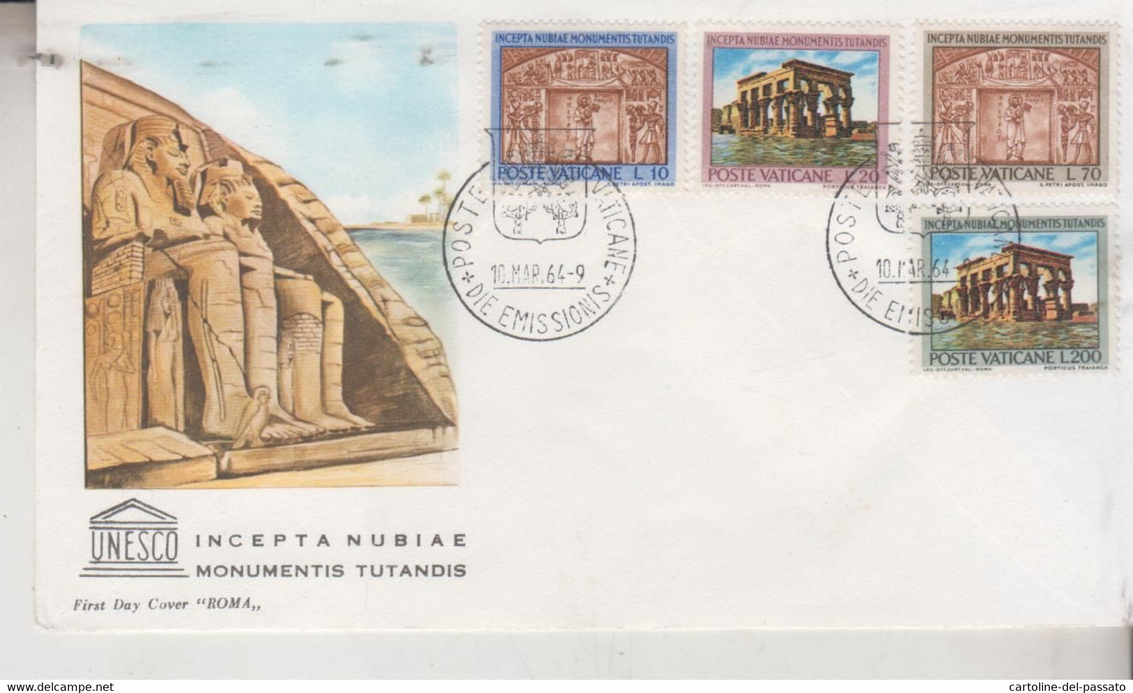 VATICANO FIRST DAY 1964  UNESCO - FDC