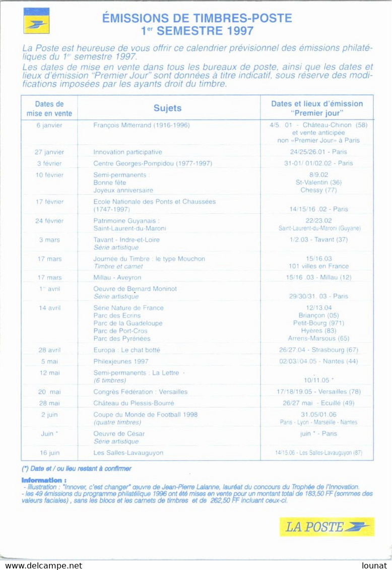 Publicité La Poste - Timbre - Innovation Participative 1997 - Briefmarken (Abbildungen)