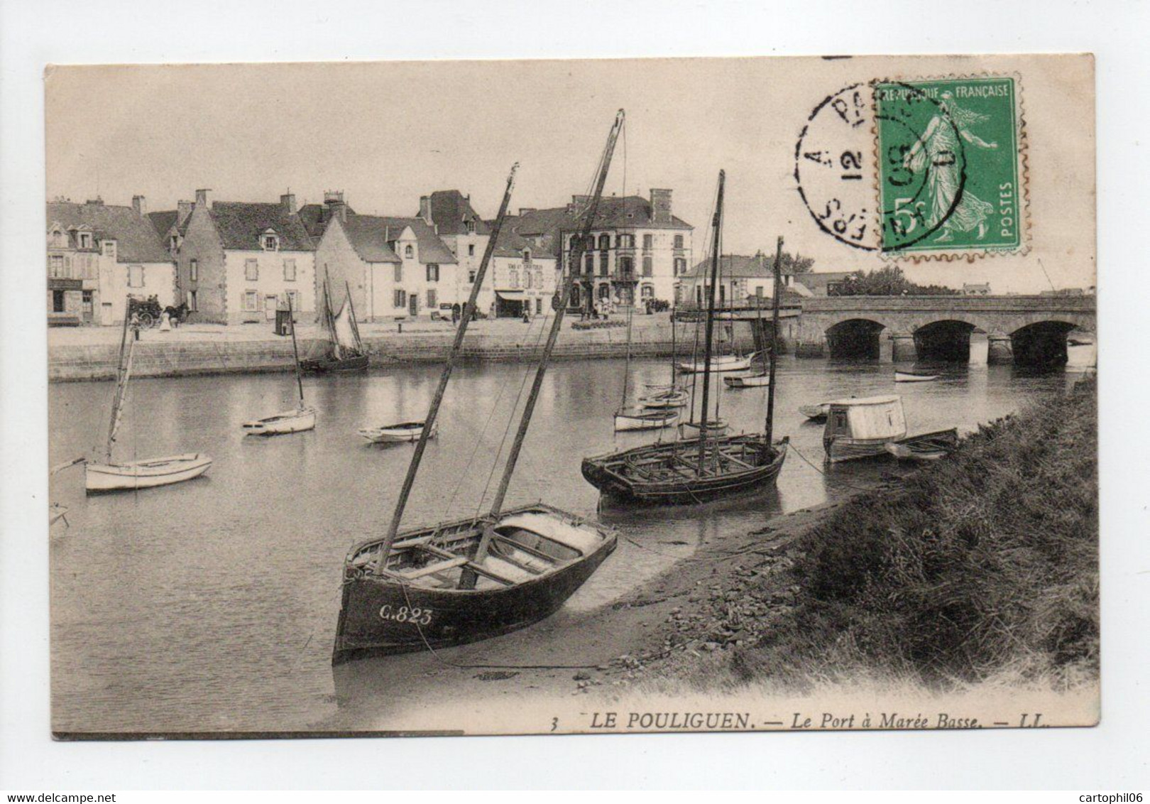 - CPA LE POULIGUEN (44) - Le Port à Marée Basse 1909 - Editions Lévy N° 3 - - Le Pouliguen