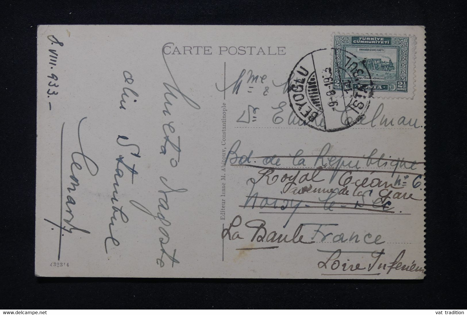 TURQUIE - Affranchissement De Istanbul Sur Carte Postale En 1933 Pour La France - L 104731 - Brieven En Documenten
