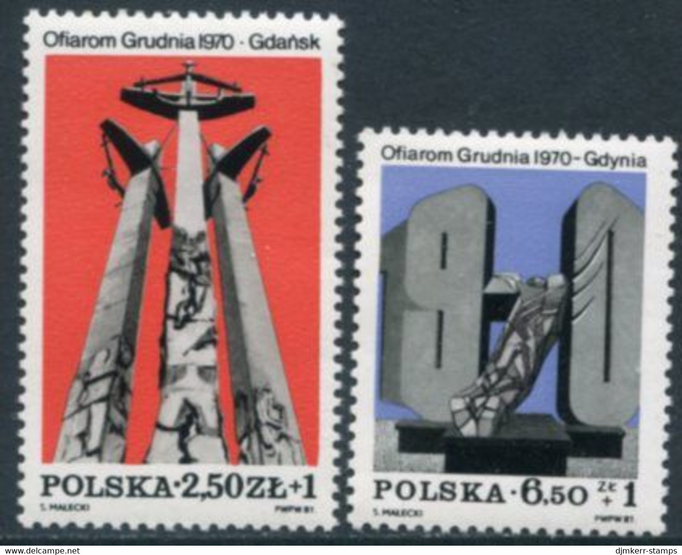 POLAND 1981 Monuments To Workers' Strike MNH / **.  Michel 2782-83 - Ongebruikt