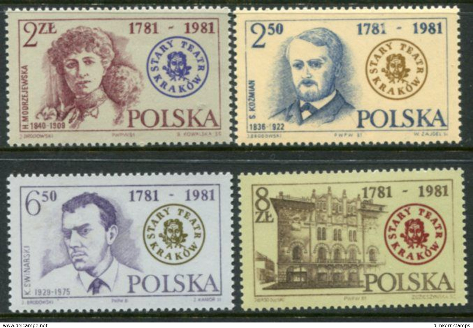 POLAND 1981 Bicentenary Of Krakow Old Theatre MNH / **.  Michel 2777-80 - Nuovi