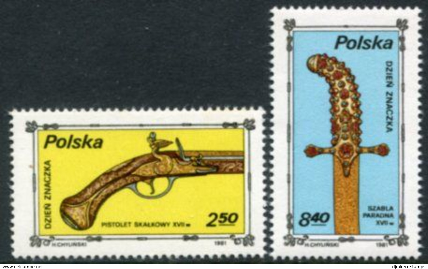 POLAND 1981 Stamp Day: Antique Weapons MNH / **.  Michel 2769-70 - Ongebruikt