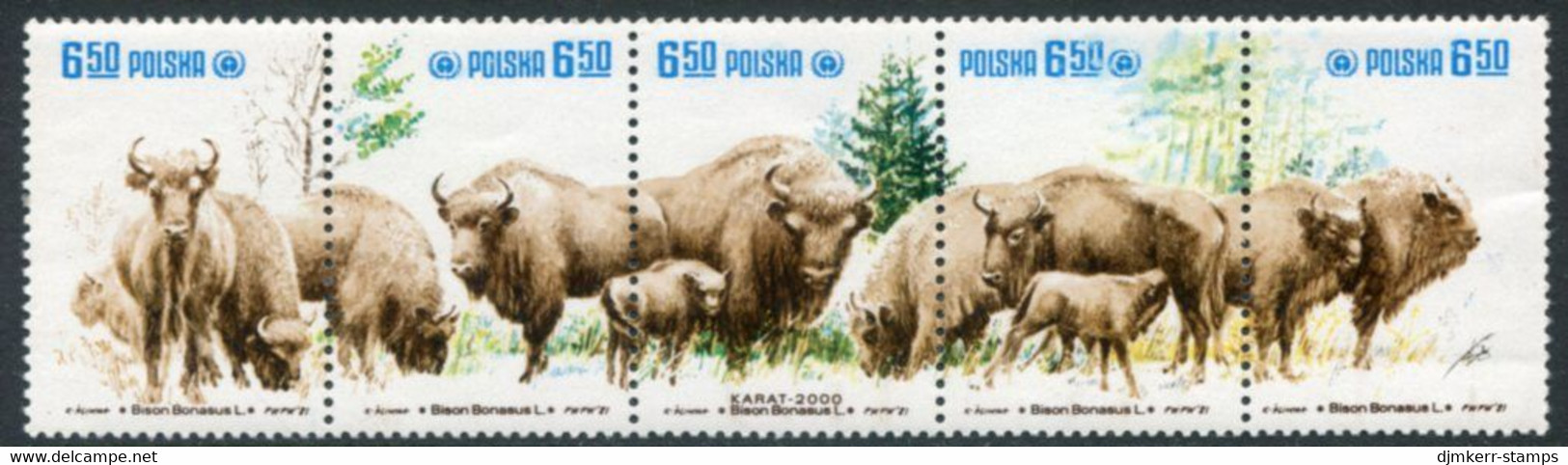 POLAND 1981 European Bison MNH / **.  Michel 2764-68 - Unused Stamps