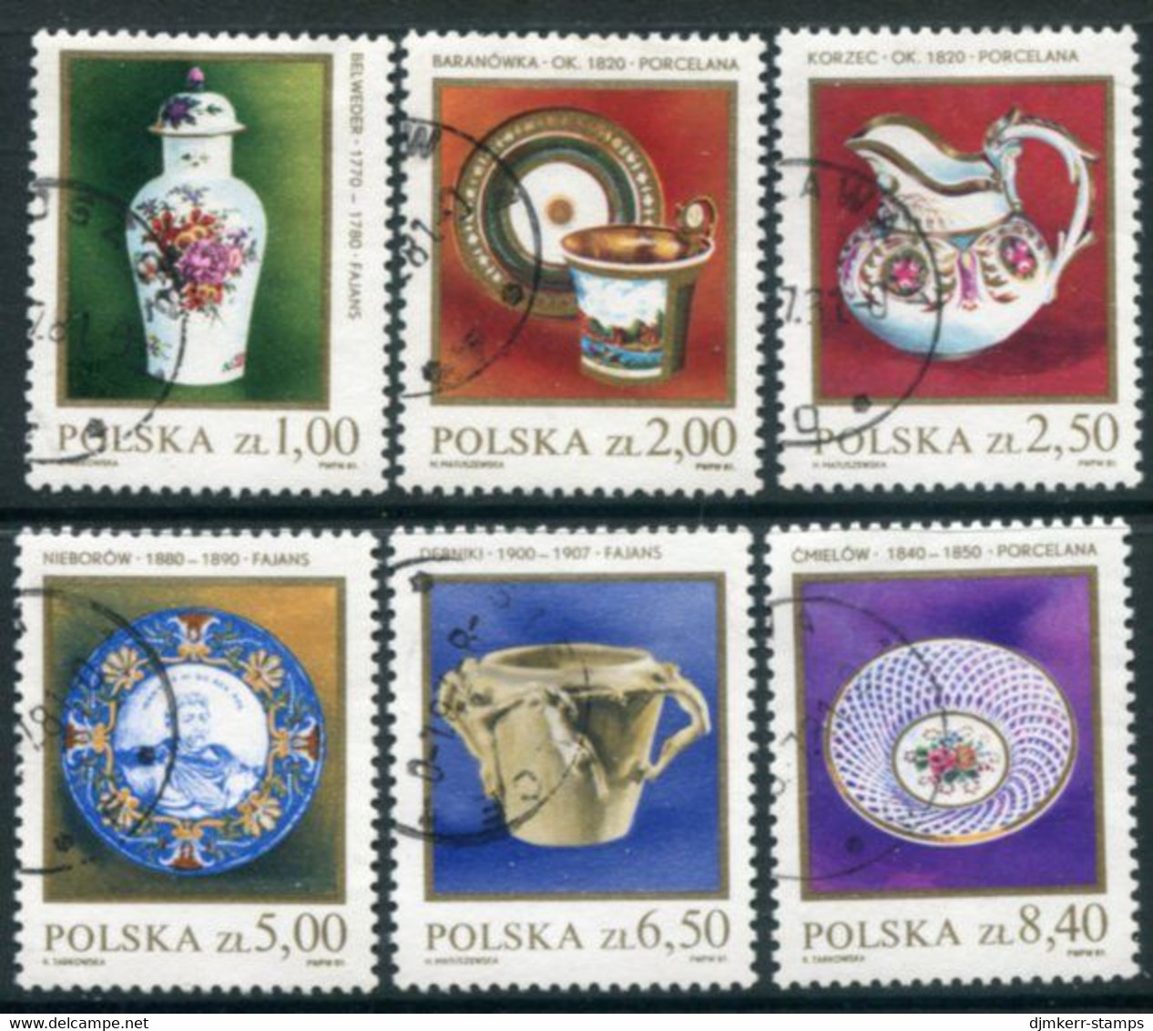 POLAND 1981 Porcelain I Used.  Michel 2739-44 - Used Stamps