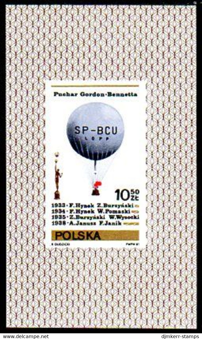 POLAND 1981 Gordon Bennett Balloon Championships Block MNH / **.  Michel Block 85 - Blocs & Feuillets