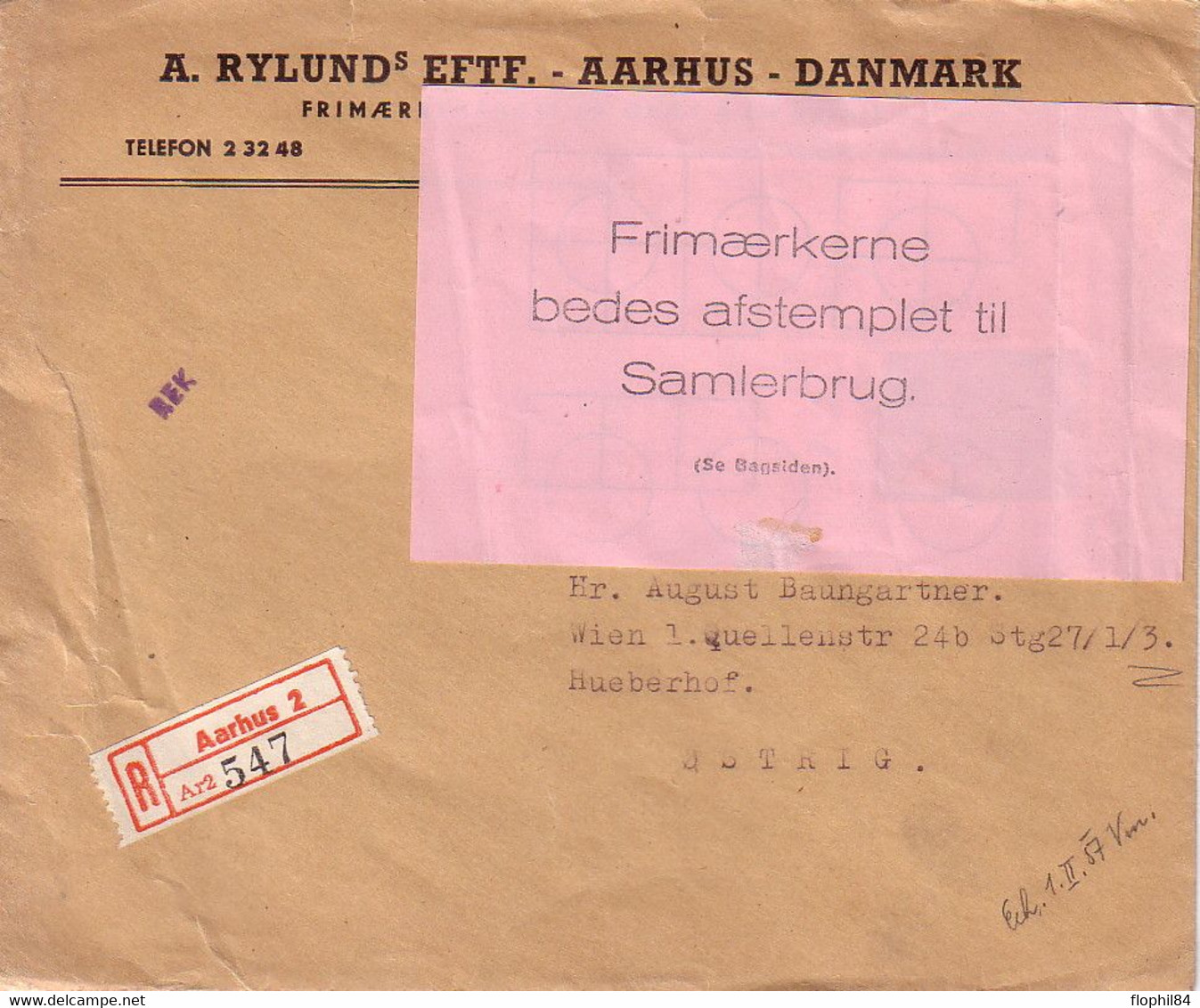 DANEMARK - AARHUS - LETTRE RECOMMANDEE - BEL AFFRANCHISSEMENT. - Macchine Per Obliterare (EMA)