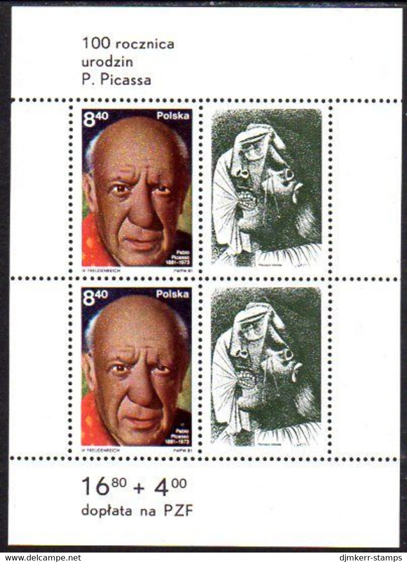 POLAND 1981 Picasso Centenary Block MNH / **.  Michel Block 84 - Ungebraucht