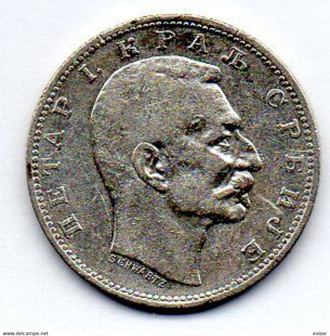 SERBIA, 1 Dinar, Silver, Year 1912, KM #25.1 - Serbia