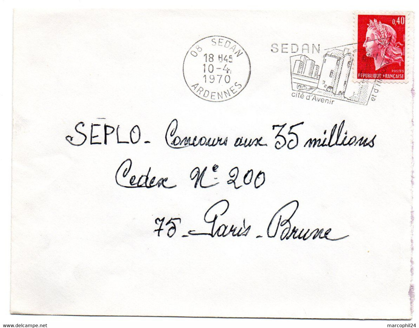 ARCHITECTURE = 08 SEDAN 1970 = FLAMME Codée à DROITE = SECAP  Illustrée ' Cité D'avenir + HISTOIRE ' - Mechanical Postmarks (Advertisement)