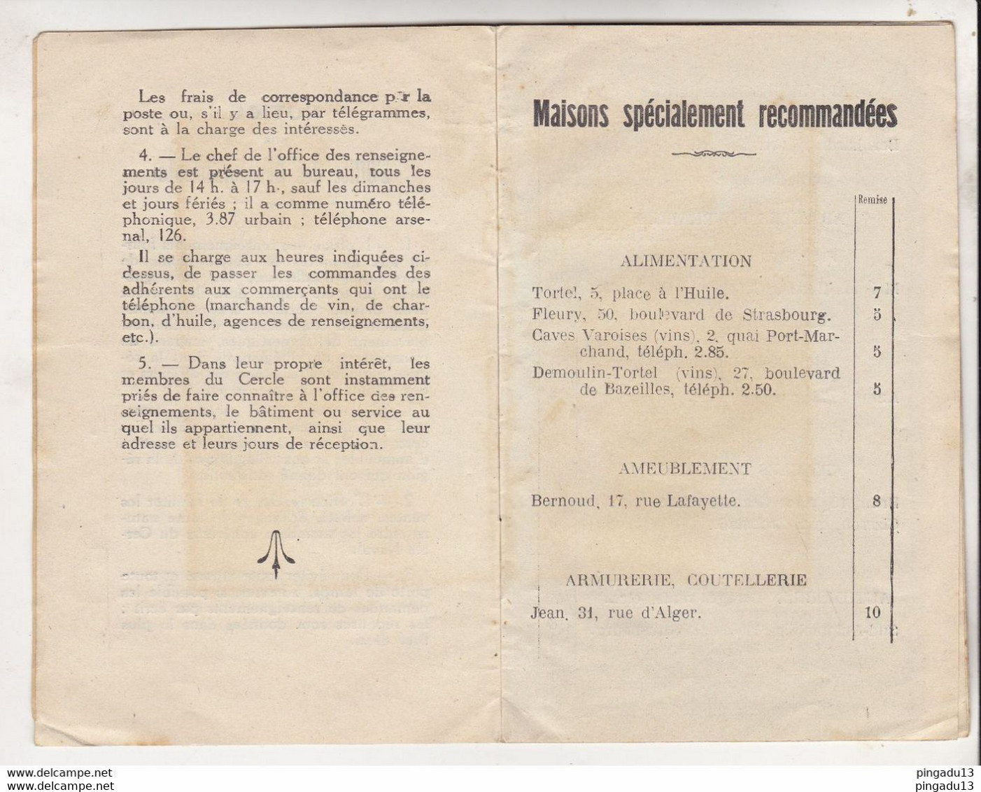 Au Plus Rapide Marine Nationale France Cercle Naval Toulon 1922 Carnet D'achats Commerce Dames De France ... - Bateaux