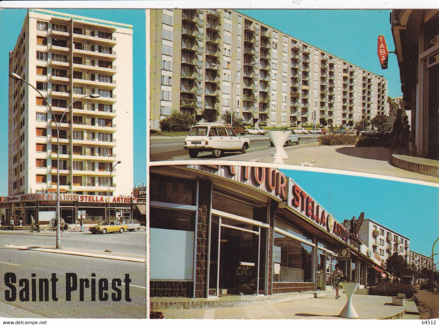 69 SAINT PRIEST Boulevard E Herriot ,bar De La Tour , Tabac , Voiture Année 1950 Citroen Ami 8 ? - Saint Priest