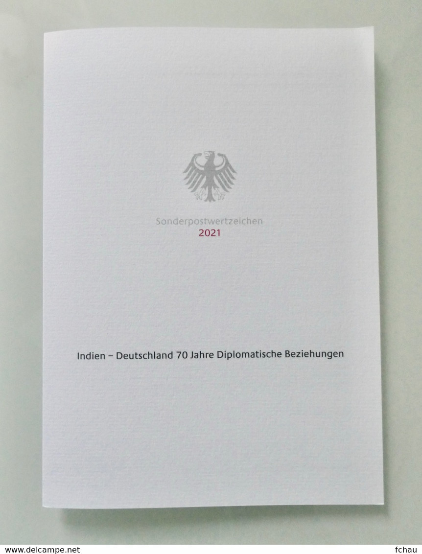 Germany Joint Issue 70 Years Of Diplomatic Relations With India Folder With Both Stamps, Minister Card, Leaflet  RAR - Autres & Non Classés