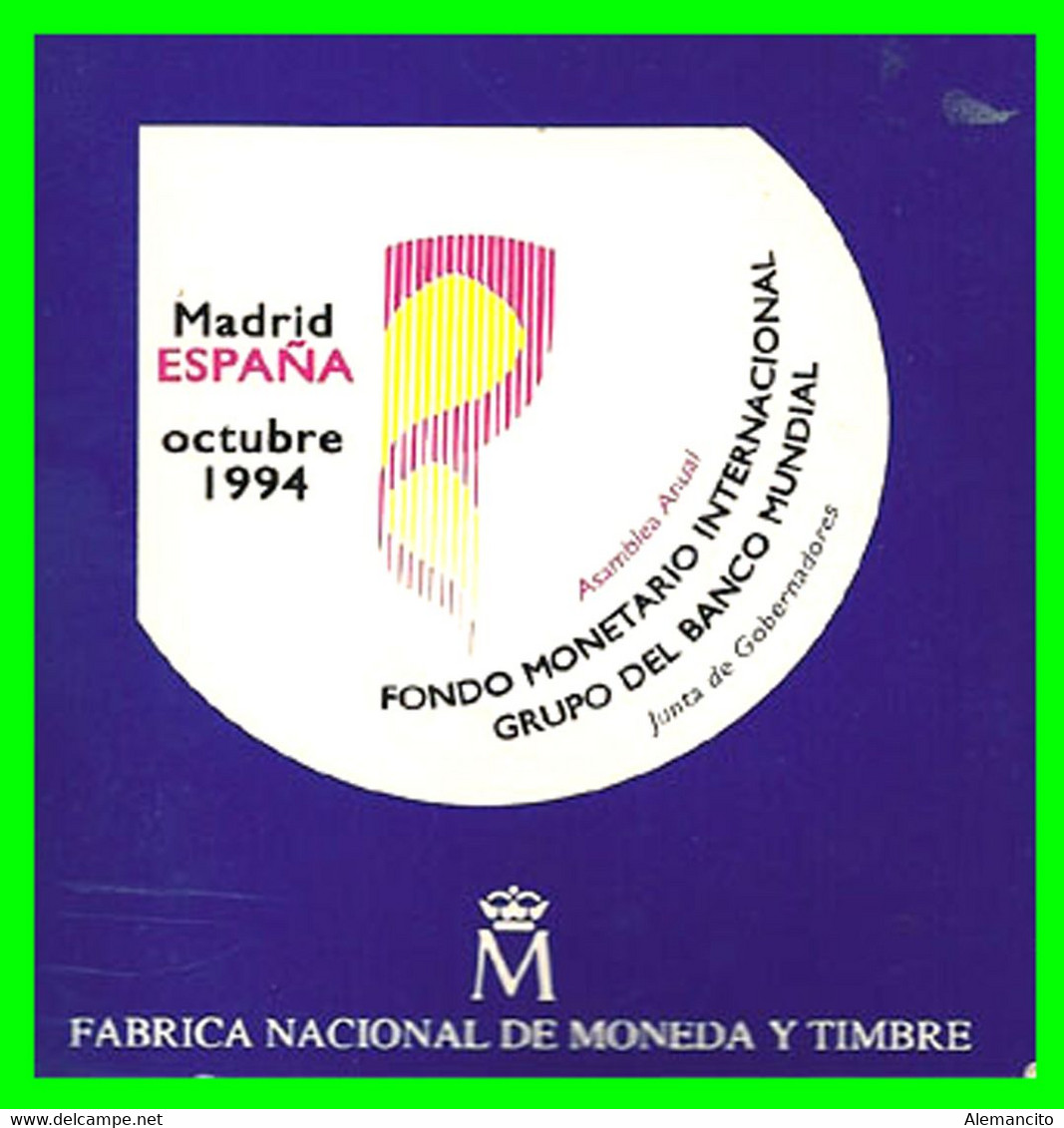ESPAÑA ESTUCHE CARTERA OFICIAL PLATA  DEL AÑO 1994 2000 PTAS JUAN CARLOS I FMI FNMT - 2 000 Pesetas