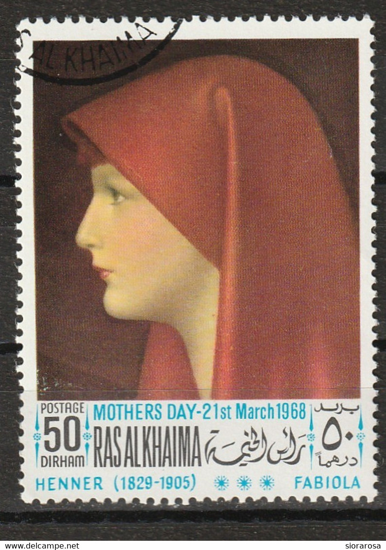 Ras Al-Khaimah 1968 - Fabiola With Red Headscarf; By Jean-Jacques Henner(1829-1905) - Fête Des Mères