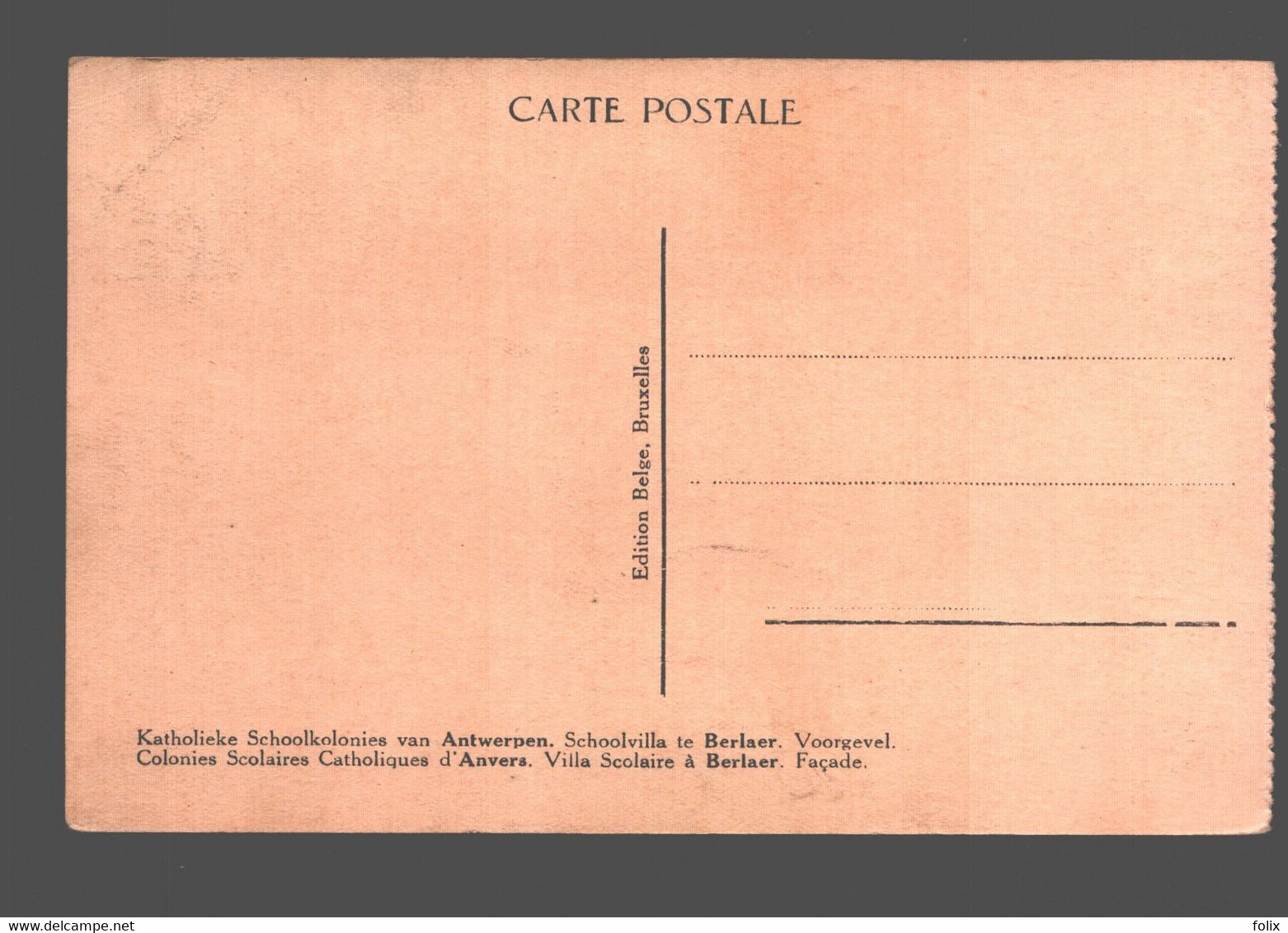 Berlaar - Katholieke Schoolkolonies Van Antwerpen - Schoolvilla Te Berlaer - Voorgevel - Berlaar