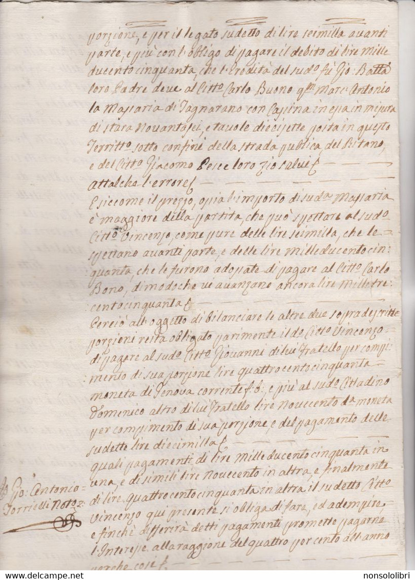 CARTA BOLLATA FOGLIO  DOPPIO  INTEGRO :   REPUBBLICA  LIGURE  :  SOLDI  QUATTRO  .  1798. - Documents Historiques