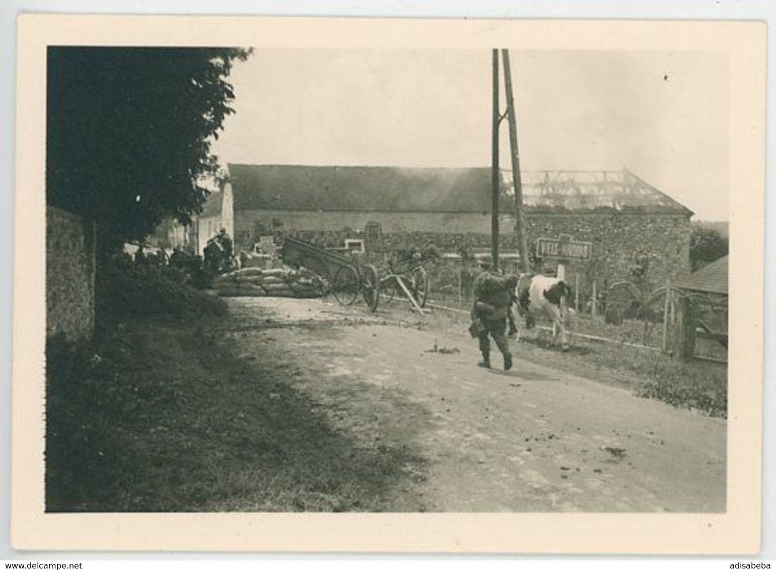 Photo Campagne De France 1940 Drôle De Guerre Aisne Viels Maisons Wehrmacht Ruines Guerre WW2 Armée Allemande - 1939-45