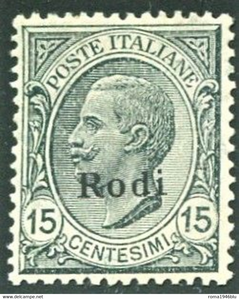 EGEO RODI 1918 15 C. ** MNH CENTRATO - Egée (Rodi)