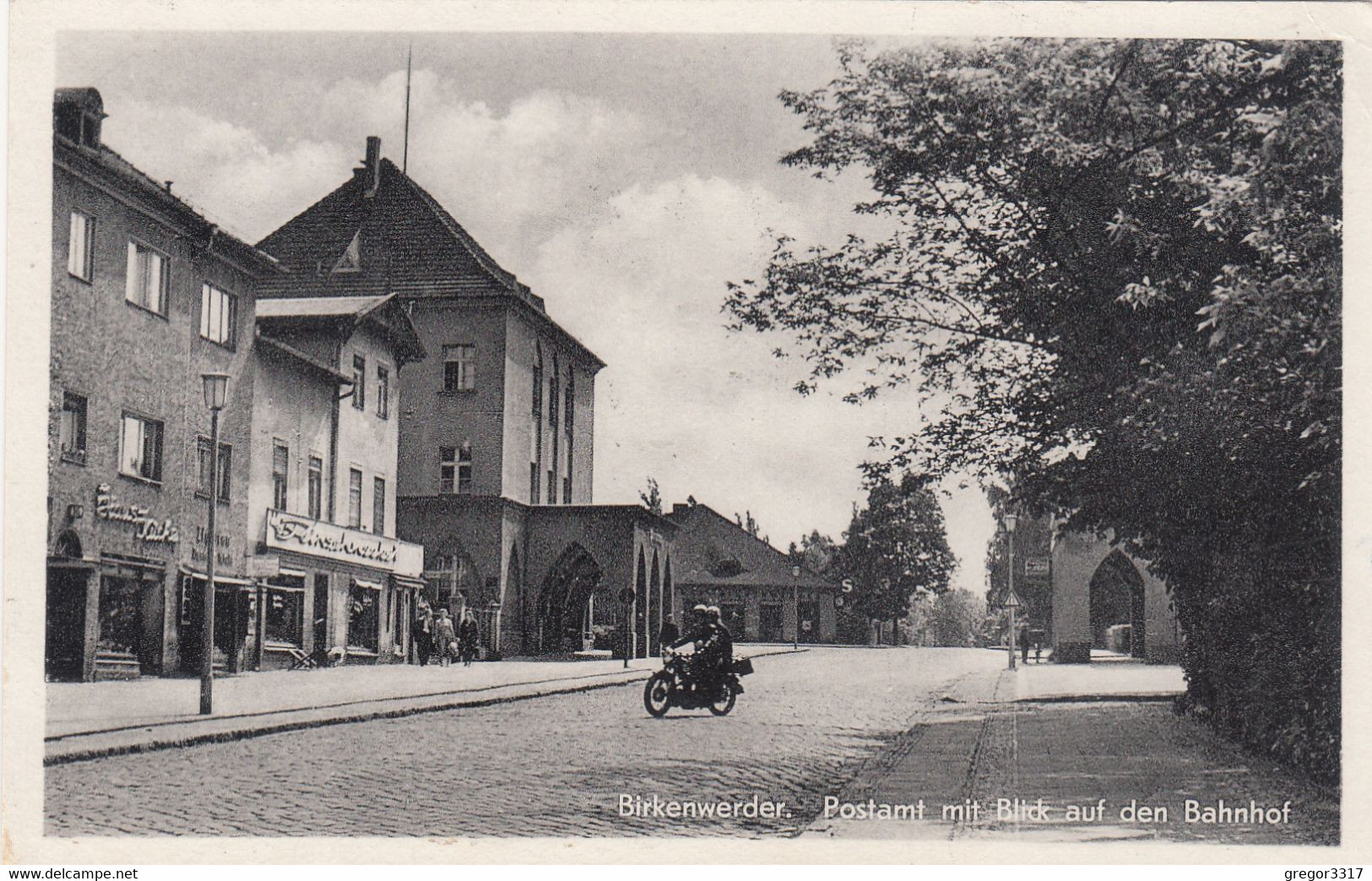 8553) BIRKENWERDER - Postamt Mit Blick Auf Den BAHNHOF - Altes MOTORRAD U. Geschäfte TOP ! - Birkenwerder