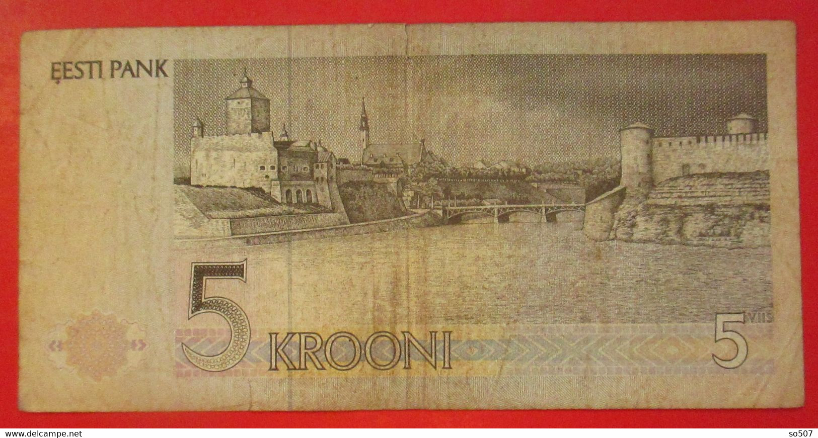 X1- 5 Krooni 1991. Estonia- Five Krooni, Chess Player Paul Keres Grandmaster, Circulated Banknote - Estland