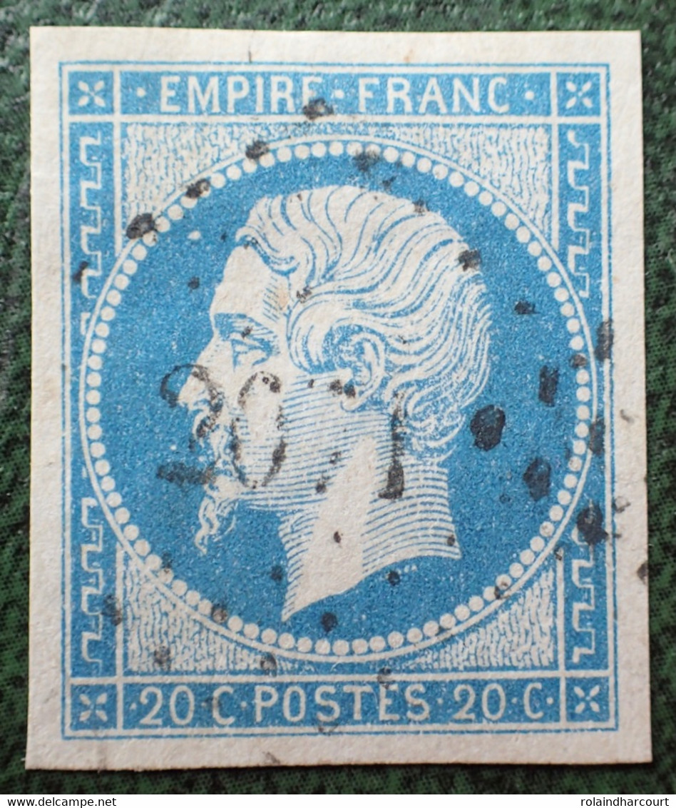 R1311/259 - NAPOLEON III N°14A Belle Nuance Bleu Ciel - LUXE - BELLES MARGES - PC 2071 : MONTBRISON (Loire) INDICE 3 - 1853-1860 Napoleon III