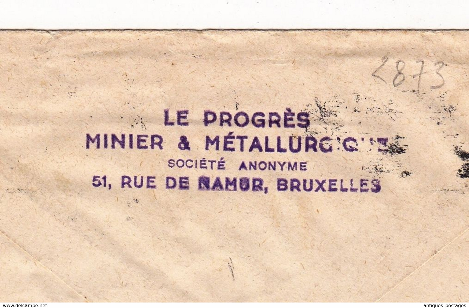 Lettre Bruxelles 1934 Belgique Le Progès Minier & Métallurgique Timbres Exposition Universelle - 1932 Ceres Y Mercurio