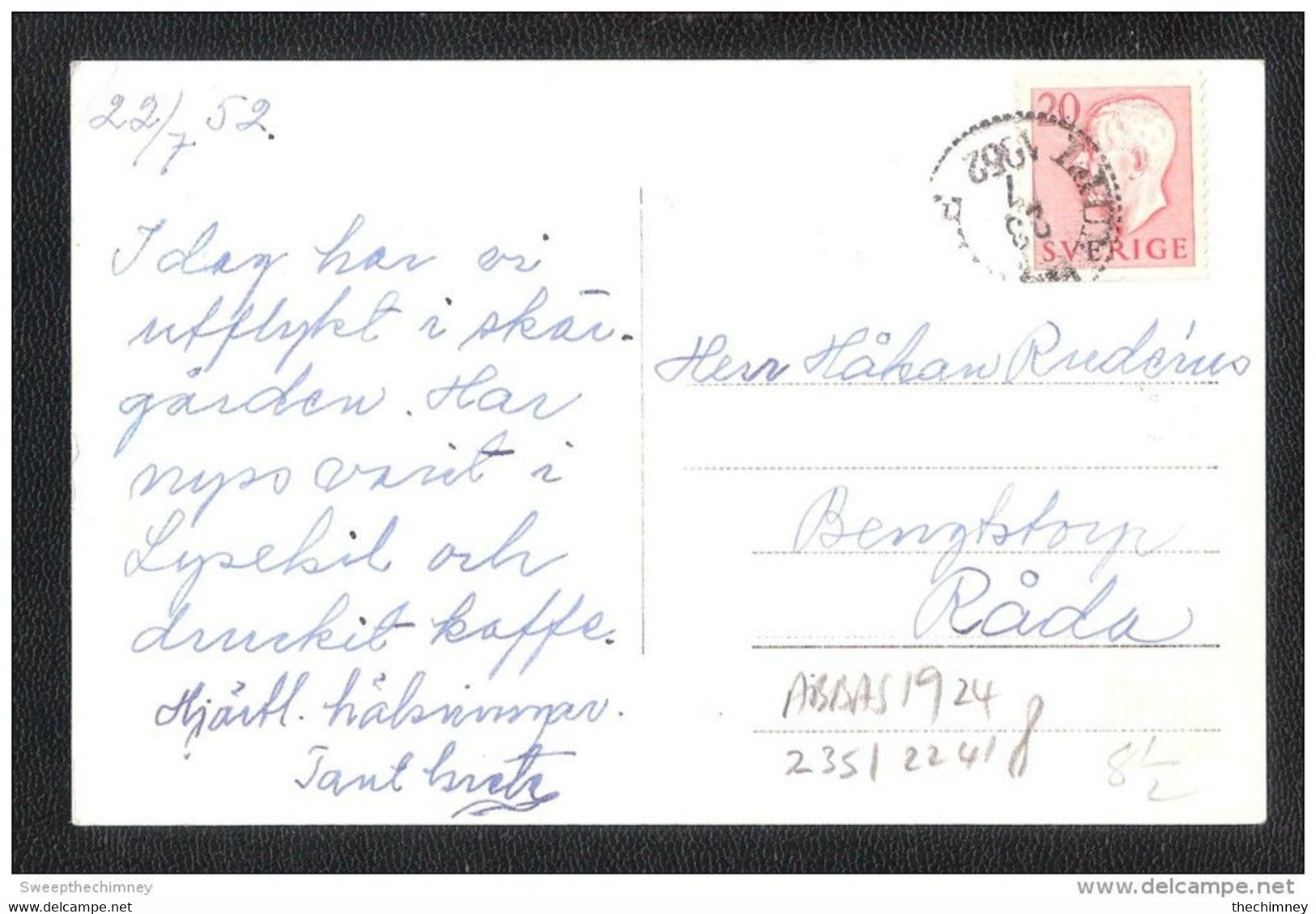 SUEDE SWEDEN  SVEZIA  SWEDEN Sweden LYSEKIL SOLNEDGANG VID STANGEHUVUD + STAMP USED 1952 - Suède