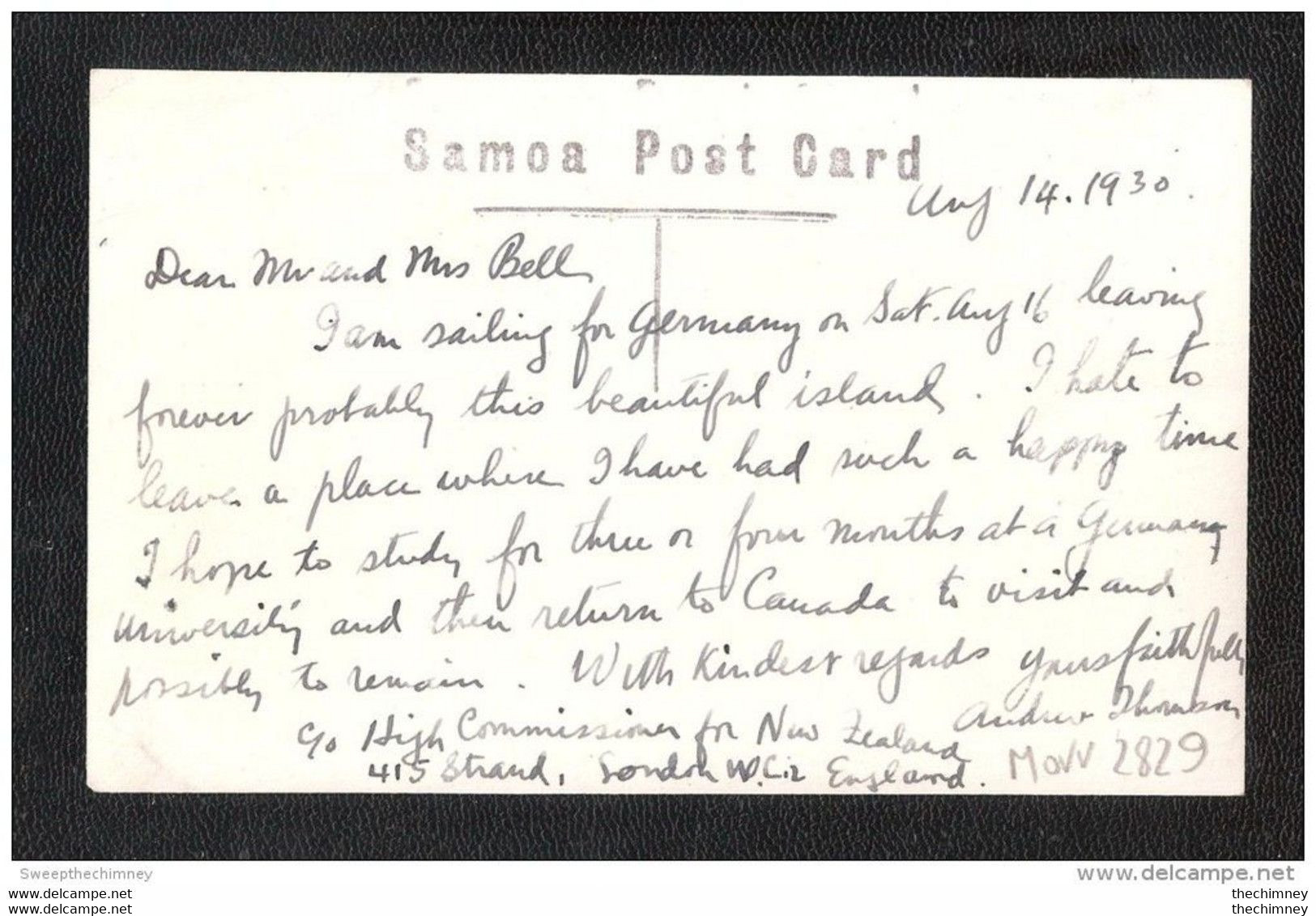 Océanie îles Samoa  COAST SCENE SHOWING MALNA  MALUA ? SAMOA SENT 1930 AJT SERIES No.133 READ MESSAGE - Samoa