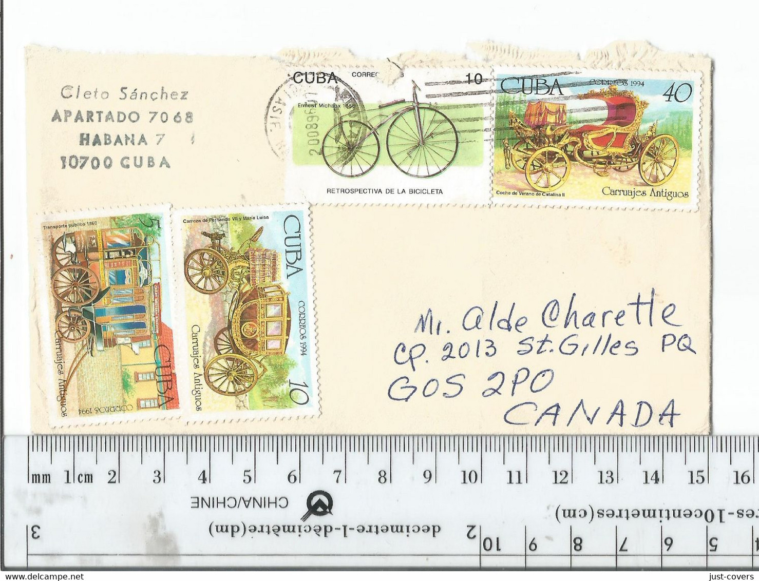 Cuba Havanna To St Gilles Quebec Canada ........................(Box 8) - Covers & Documents