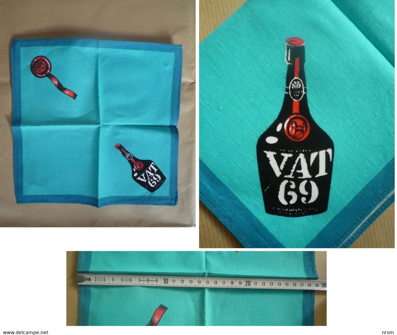 Bistrot / Publicité VAT 69 / Whisky / Petite Serviette Publicitaire - Company Logo Napkins