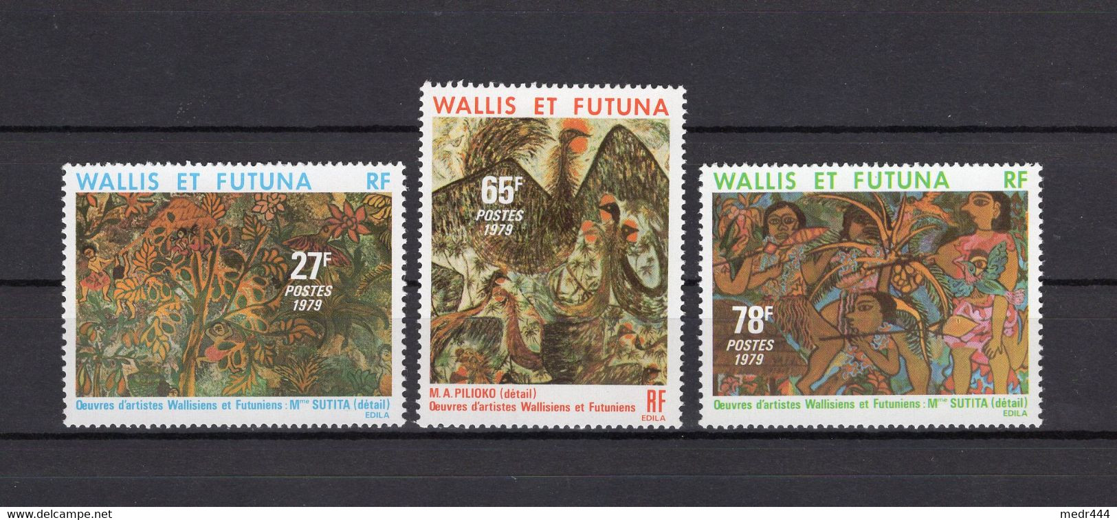 Wallis And Futuna 1979 - Painting Arts - Work Of Local Artist - Stamps 3v - Complete Set - MNH** - Excellent Quality - Briefe U. Dokumente