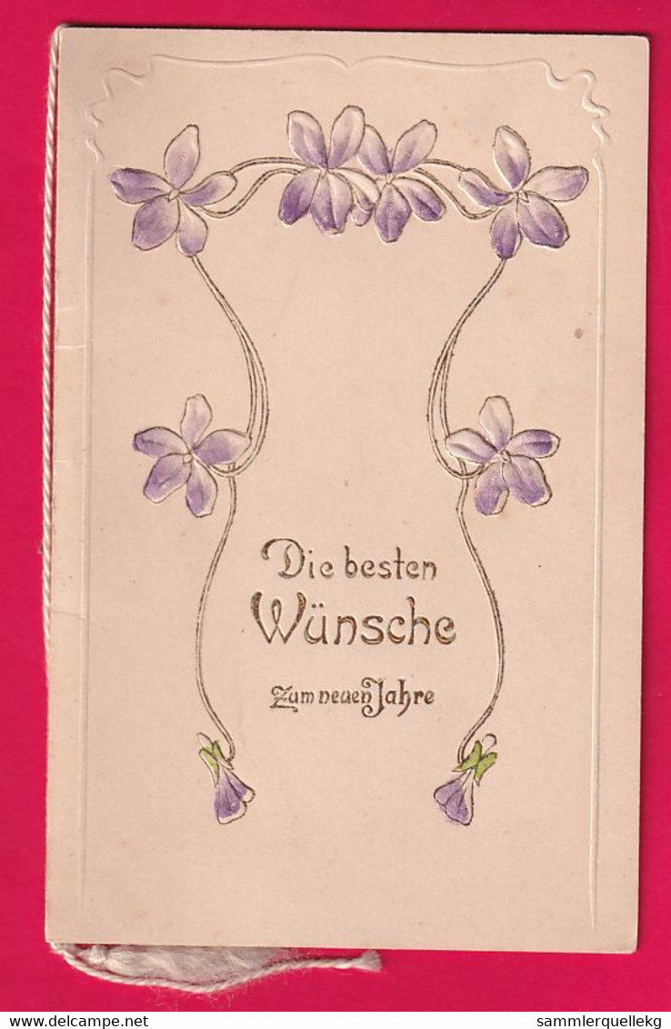 Prägekarte Aufklappbare Um Ca 1910, Die Besten Wünsche Zum Neuen Jahr - Neujahr