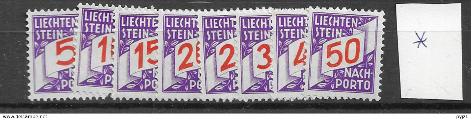 1928 MH Liechtenstein Mi 13-20 - Postage Due
