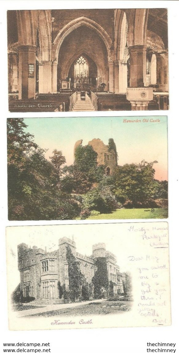 THREE POSTCARDS OF HAWARDEN FLINTSHIRE WALES OLD POSTCARDS - Flintshire