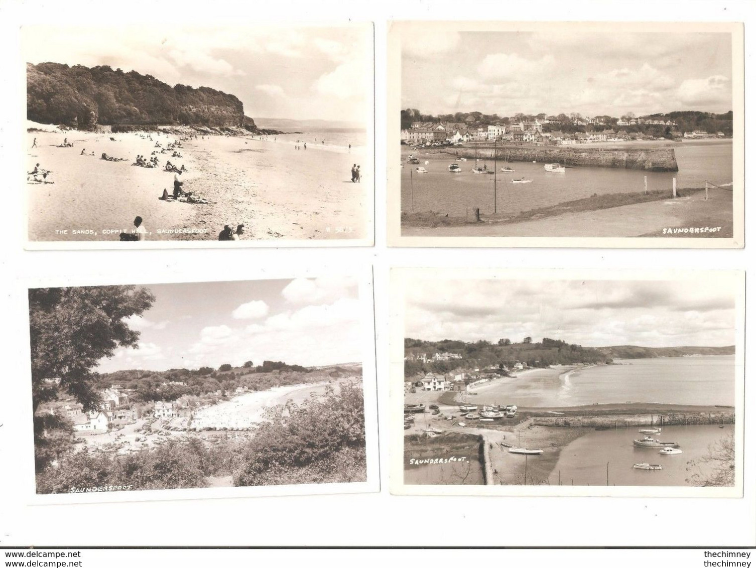 FOUR POSTCARDS OF SAUNDERSFOOT PEMBROKESHIRE WALES - Pembrokeshire