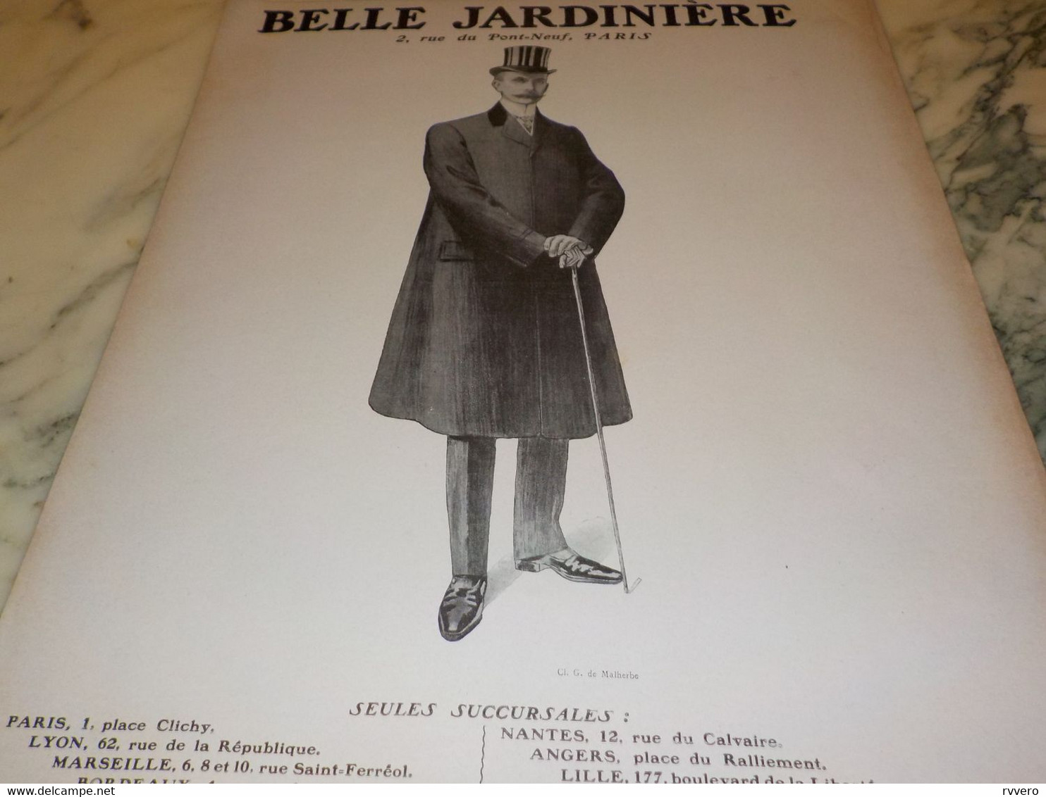 ANCIENNE PUBLICITE MODE  BELLE JARDINIERE 1908 - 1900-1940