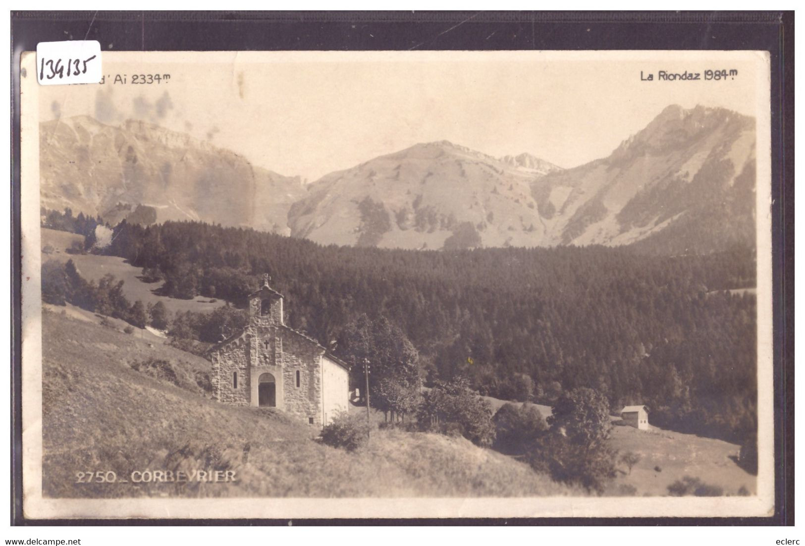 DISTRICT D'AIGLE - CORBEYRIER - LA CHAPELLE - B ( PLI DANS LA MARGE DU BAS A DROITE ) - Corbeyrier