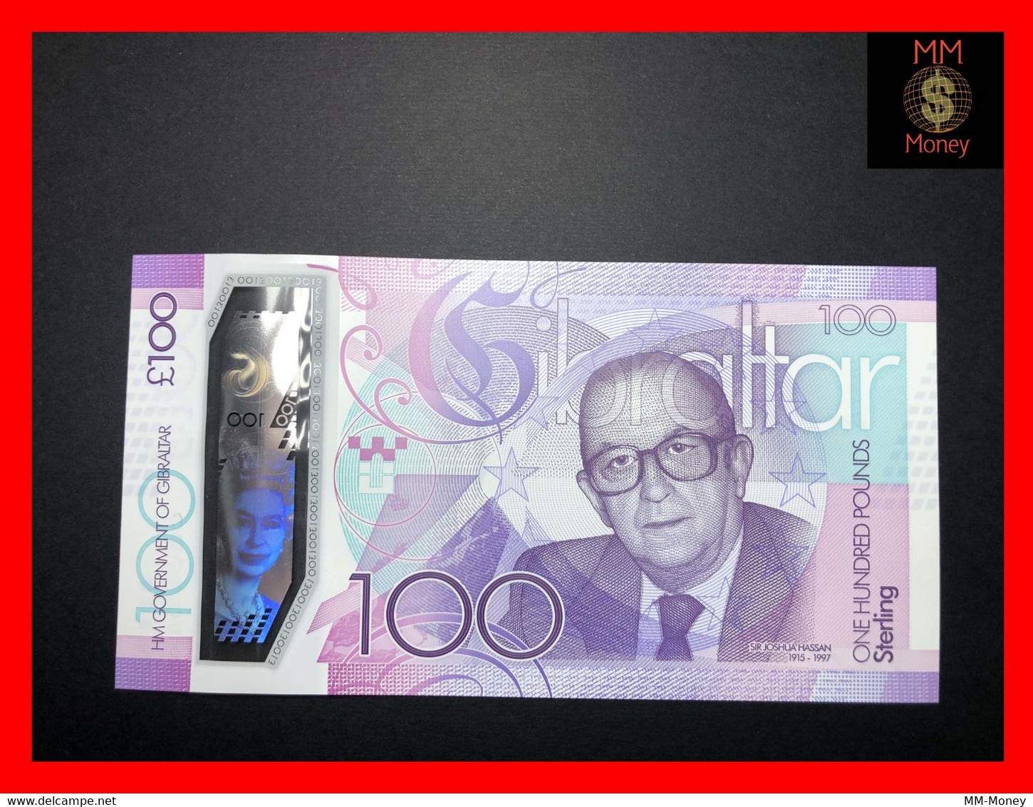 GIBRALTAR  100 £  21.8.2015  "commemorative"  Polymer   P. 40   UNC - Gibraltar