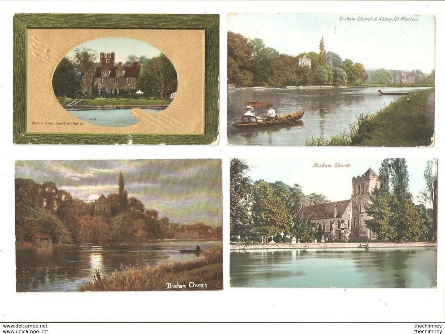 FOUR ALL DIFFERENT POSTCARDS OF BISHAM Nr Great Marlow BERKSHIRE - Other & Unclassified