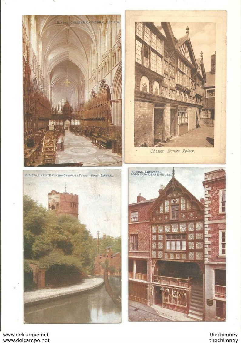 FOUR CHESTER CHESHIRE OLD POSTCARDS - Chester