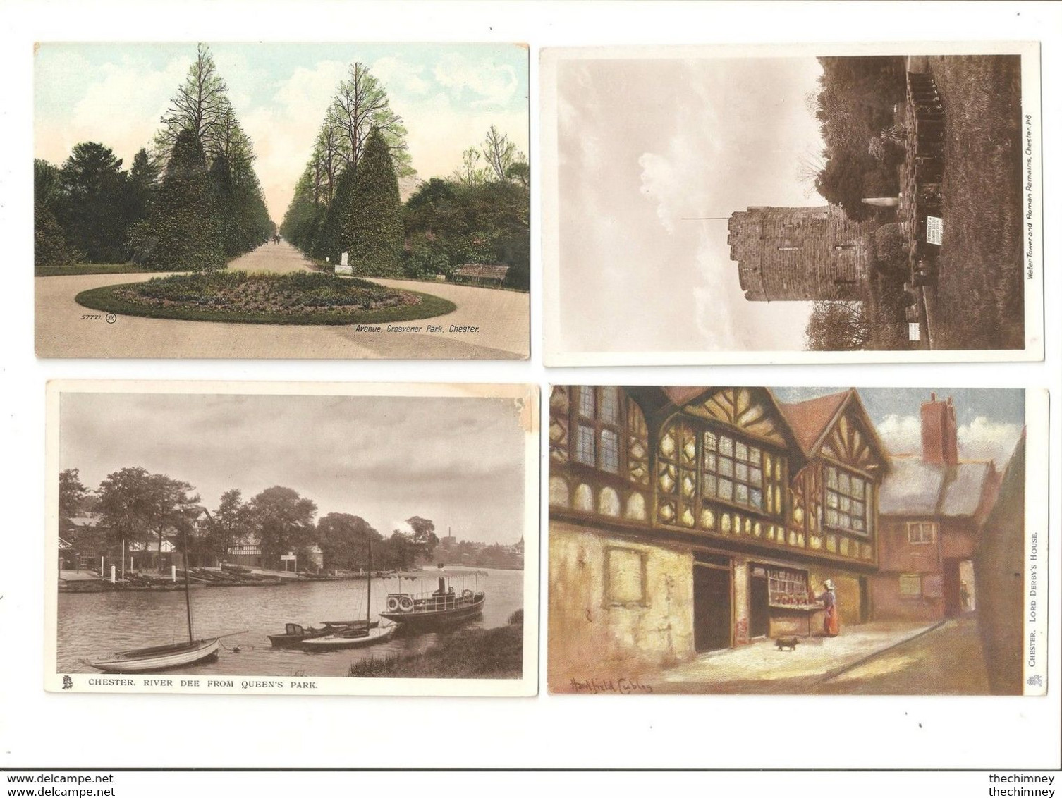 FOUR CHESTER CHESHIRE INCLUDING SYMETRICAL TOPIARY POSTCARDS - Chester